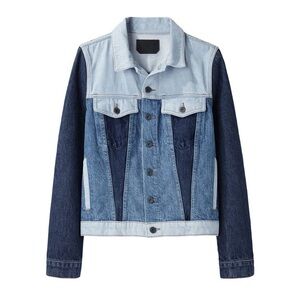 B59 Proenza Sschouler Colorblock Denim Jacket Size Small Color Blue